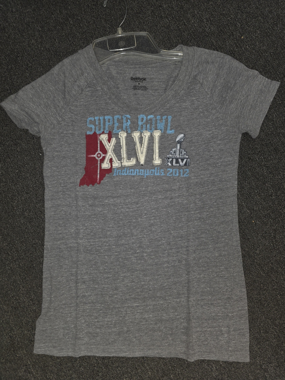 Reebok  Gray Super Bowl XLVI Indianapolis 2012 Tee